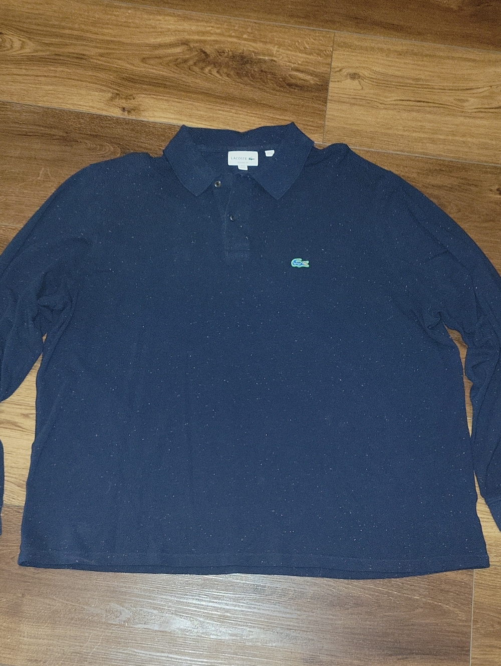 Lacoste Men's Dark Blue Long Sleeve Polo with Crocodile Logo